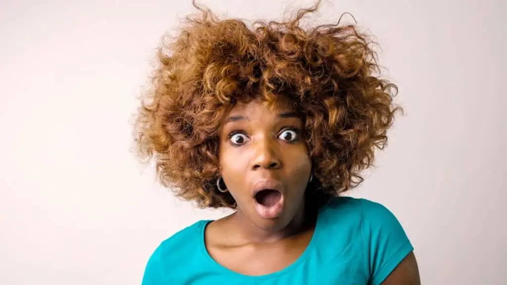 Lady with surprised face